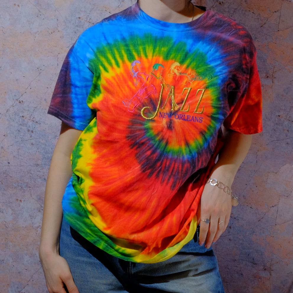 jazz tie-dye multicolored t-shirt