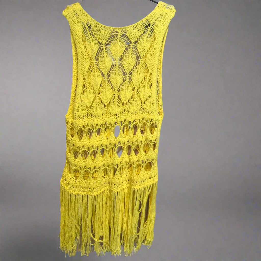 hardcore football fan yellow knitted vest