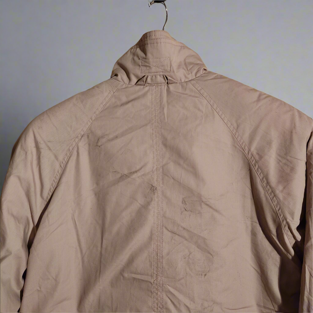a bit wrinkly beige warm jacket