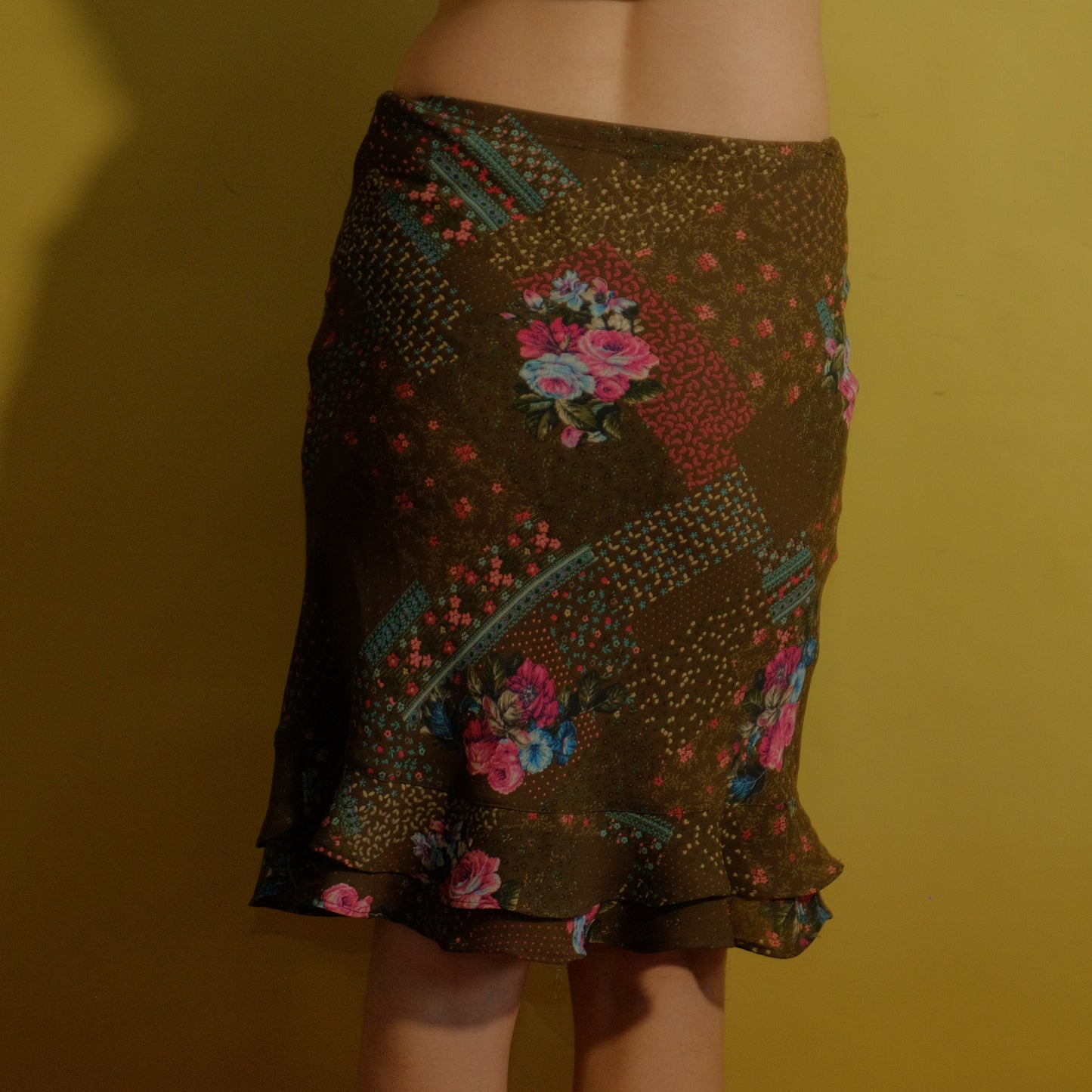 y2k love green skirt