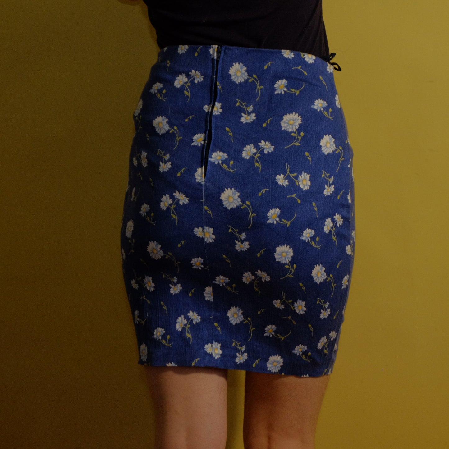 one day we'll get there blue floral skirt