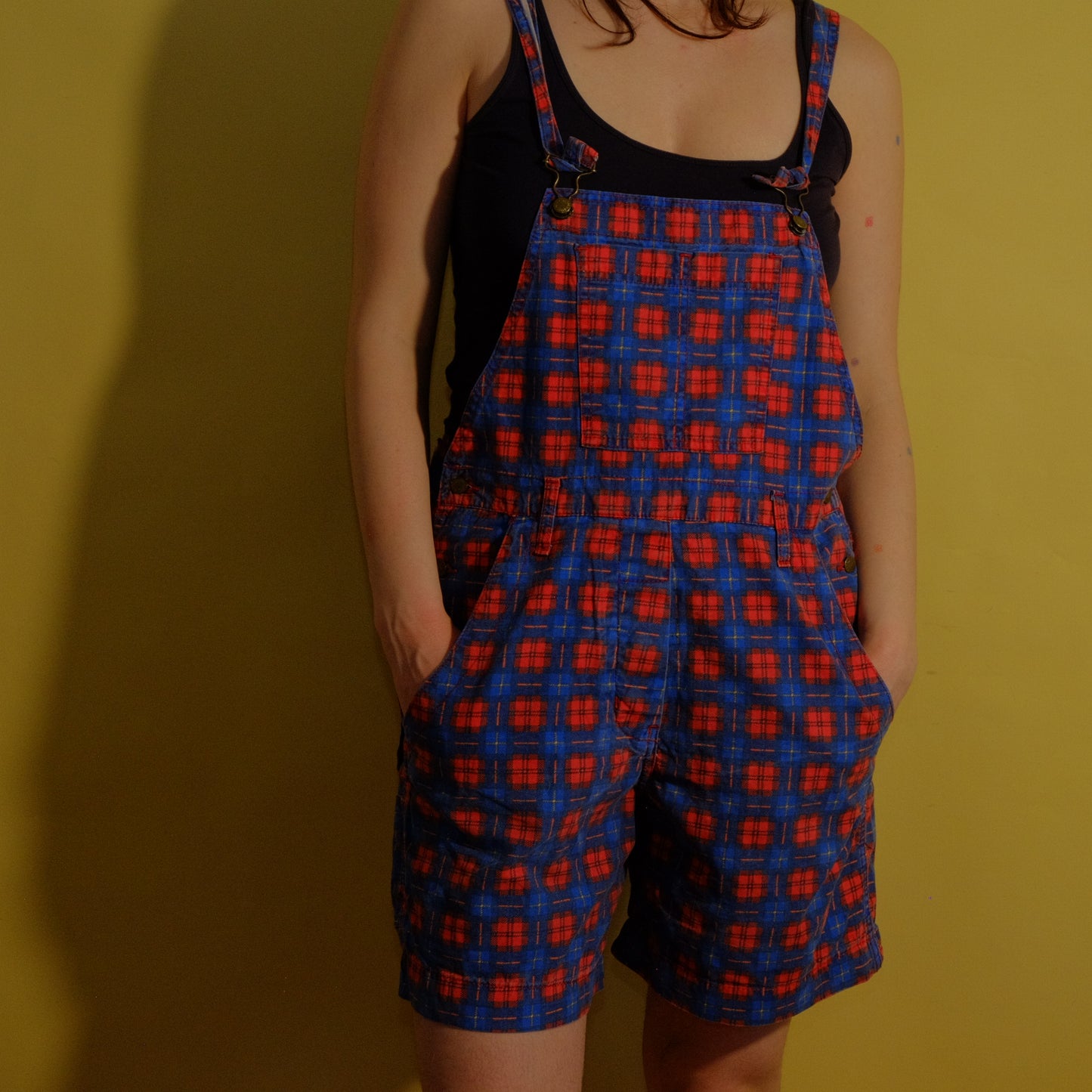 brOKen clock checked dungarees