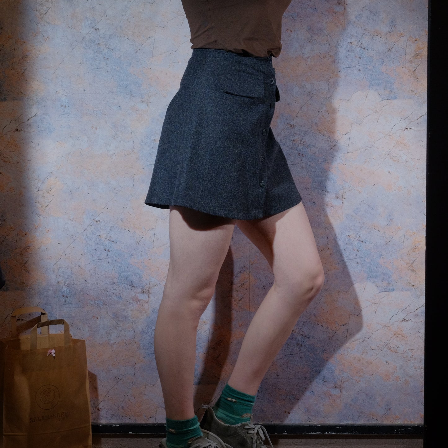 fancy tennis game gray woolen skirt