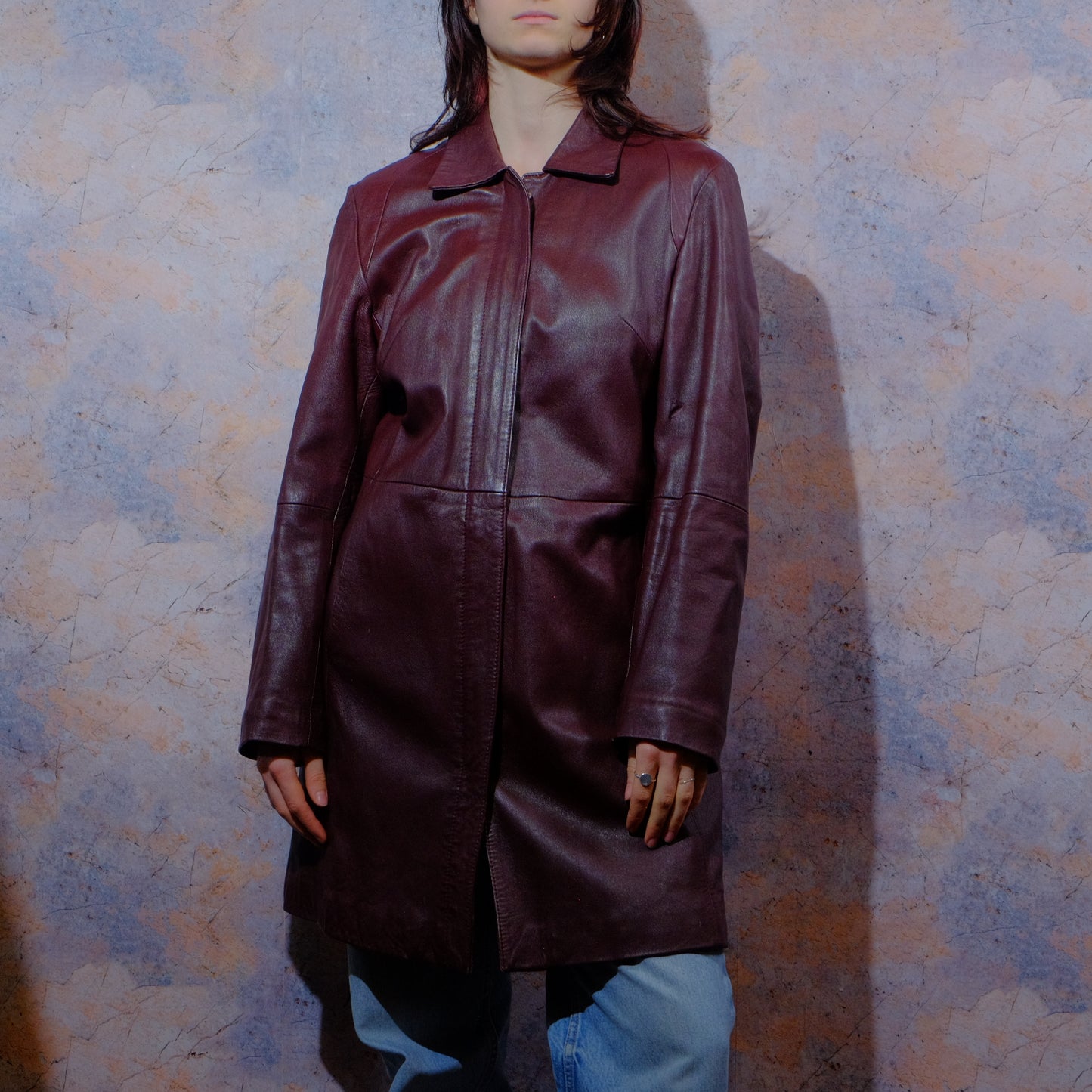 what if snow white never ate the apple burgundy leather coat