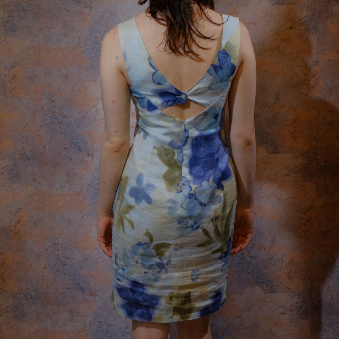 welcome back blue floral dress