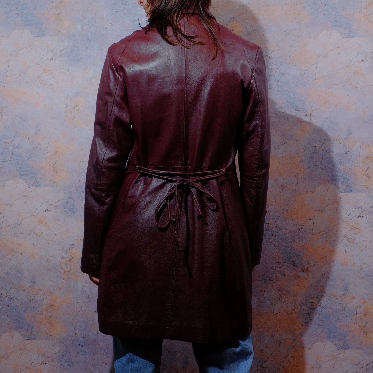 what if snow white never ate the apple burgundy leather coat