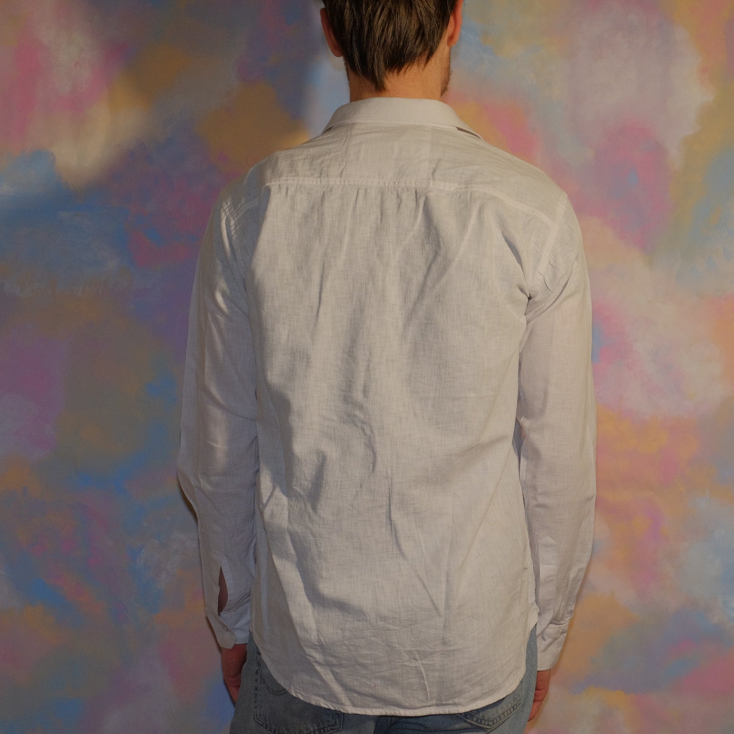 jasmine tea and treats white linen shirt