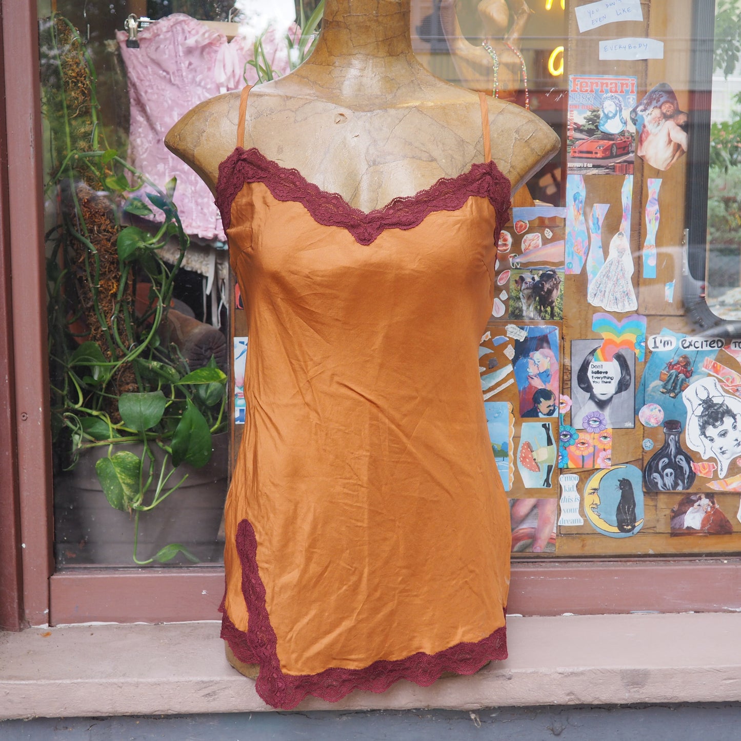 sleepless beauty brown silk top