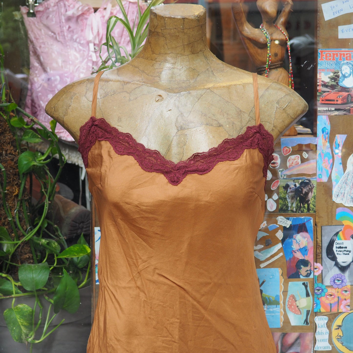 sleepless beauty brown silk top