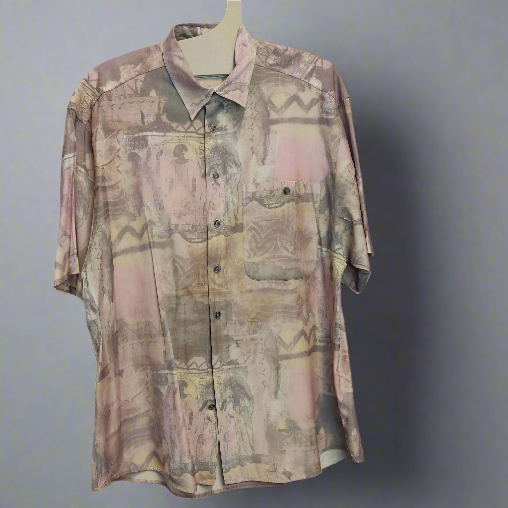 pink blossoms and birds pink shirt