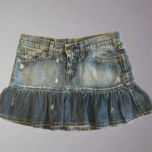 take your situationship at your next rave denim skirt