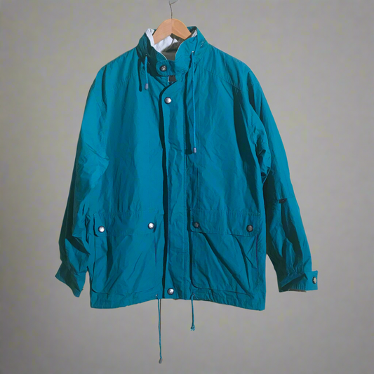 ice cream on a rainy day turquoise jacket