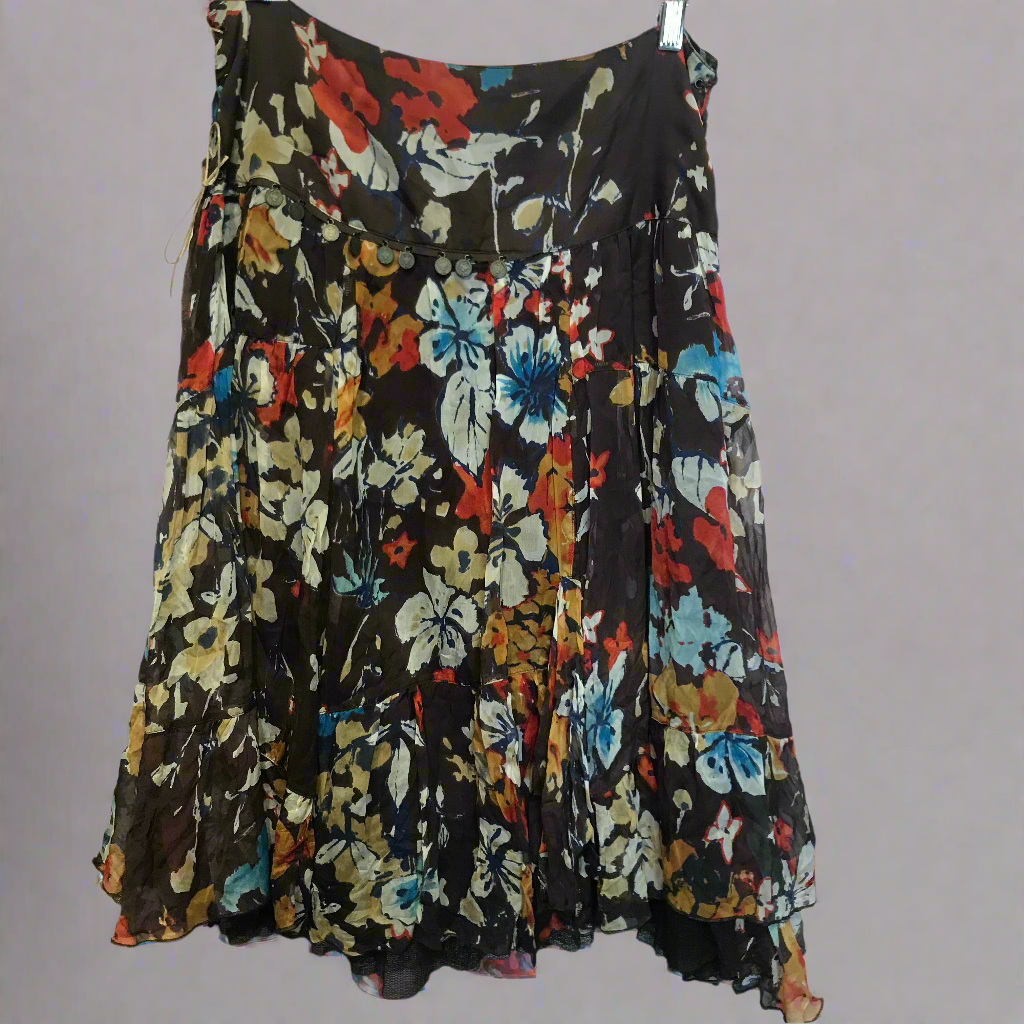 collecting wild flowers brown skirt