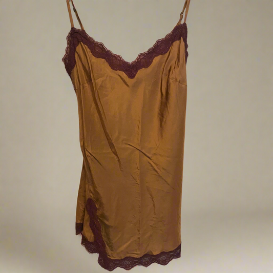 sleepless beauty brown silk top