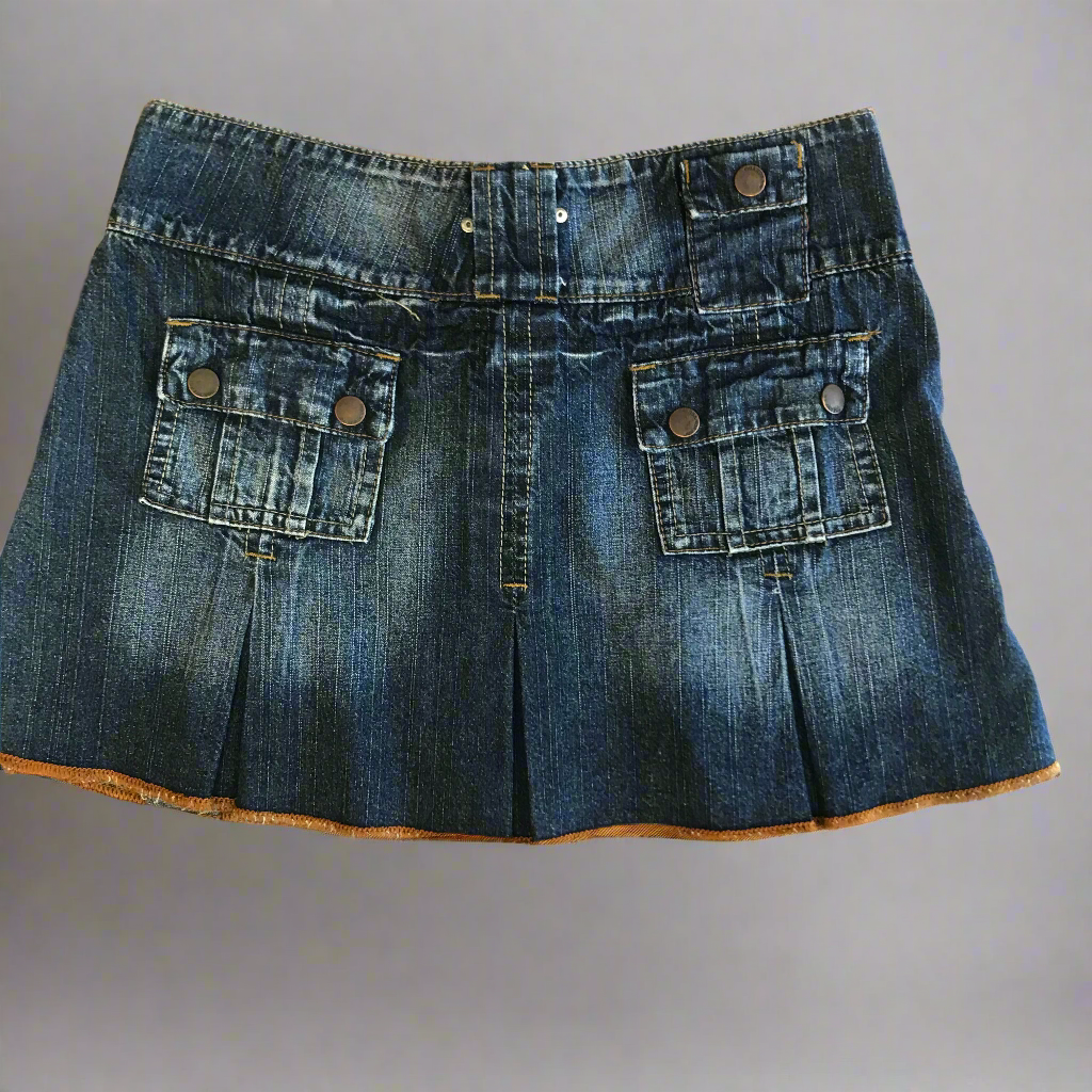 free shots at a bar denim skirt