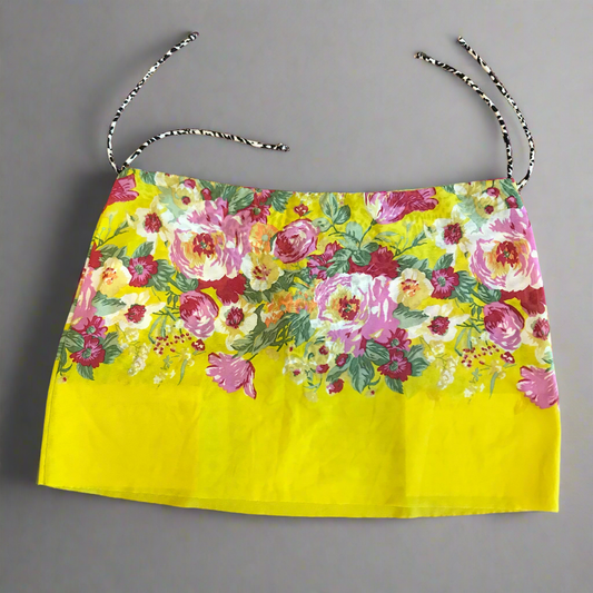 pool or beach? yellow swimsuit skirt