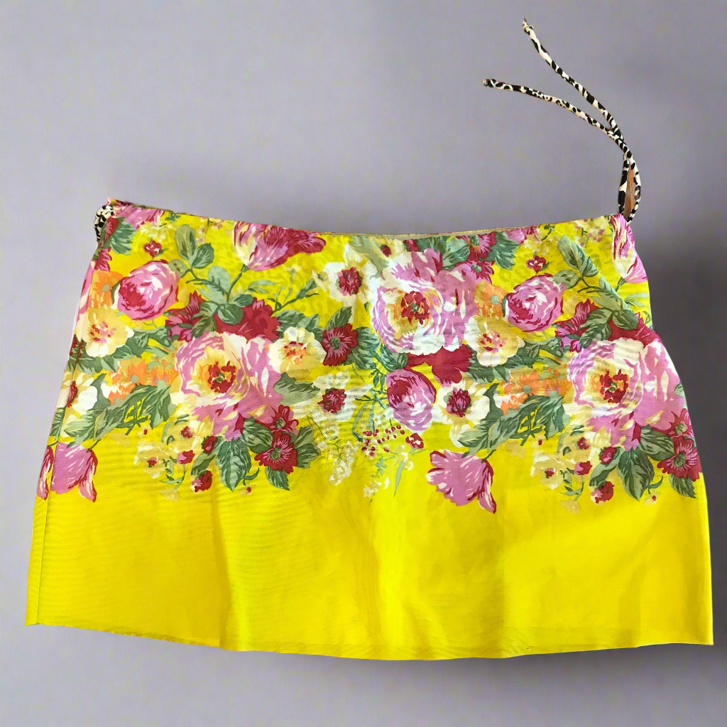 pool or beach? yellow swimsuit skirt