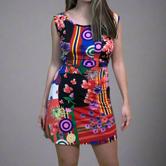 like a G6 multicoloured y2k dress