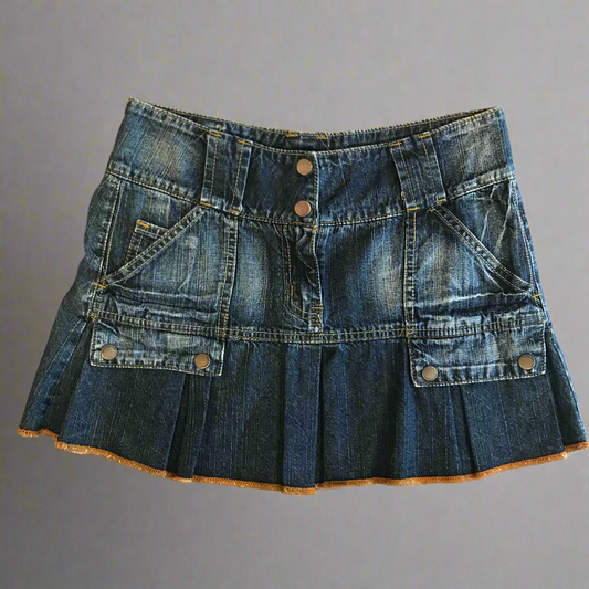 free shots at a bar denim skirt