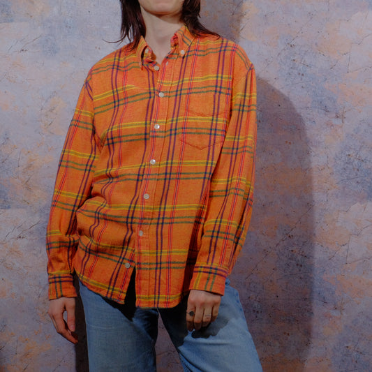 happy little chubby pigs orange flannel