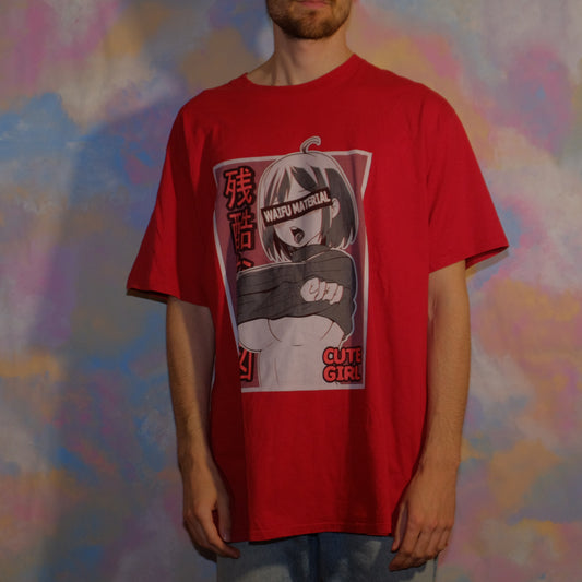 waifu 👉🏼👈🏼 red t-shirt