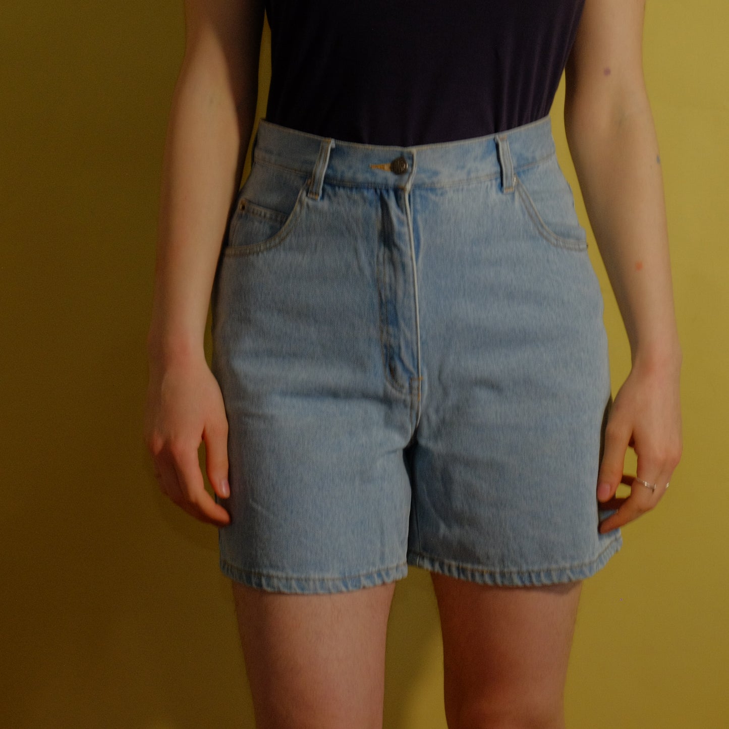 are we truly free? denim shorts
