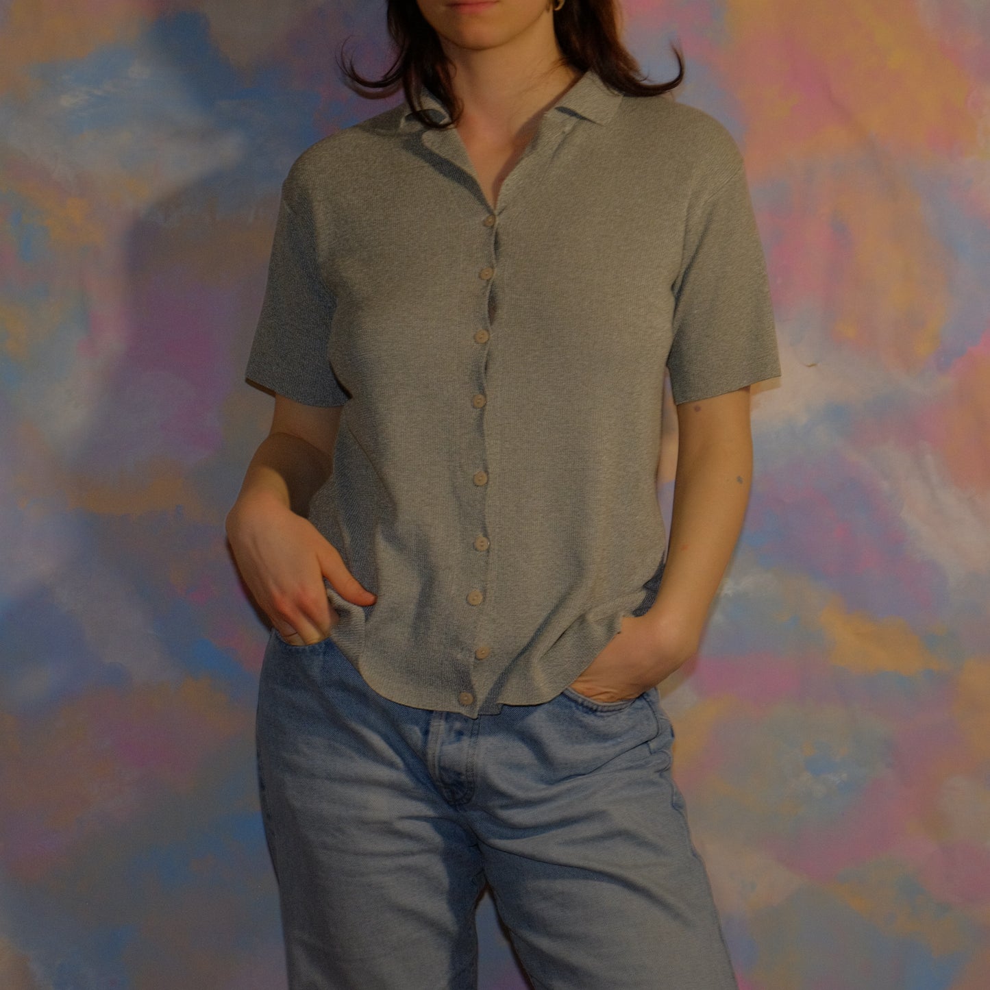 simplicity and clarity gray shirt
