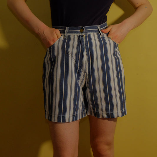 one, two step stripped shorts
