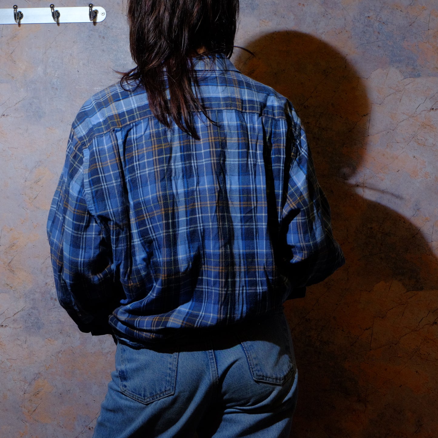 deep into the abyss dark blue flannel