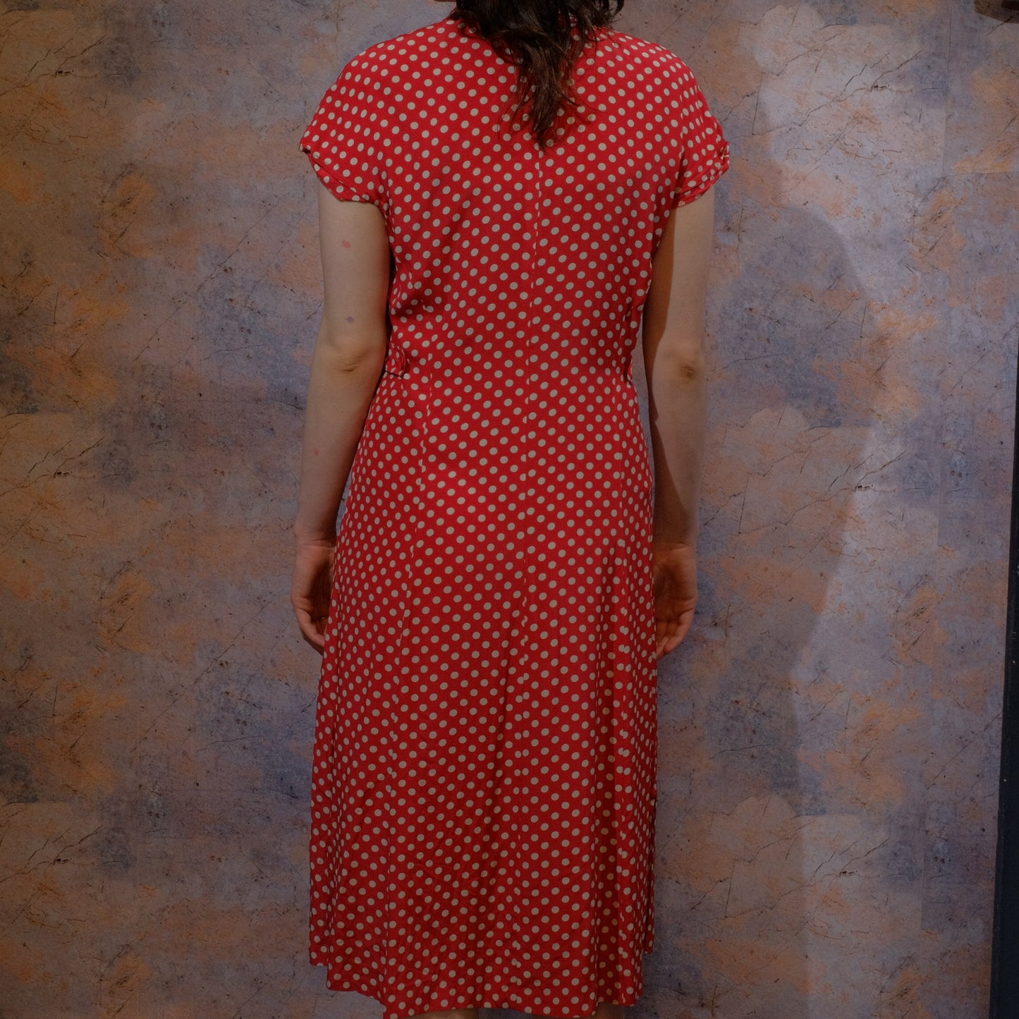 at least you tried polkadot red dress