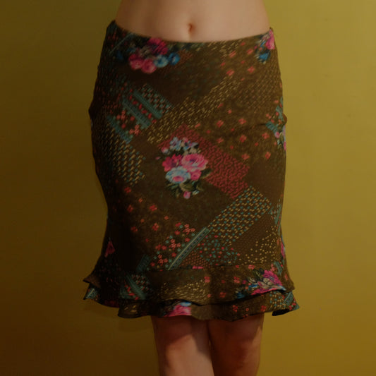 y2k love green skirt