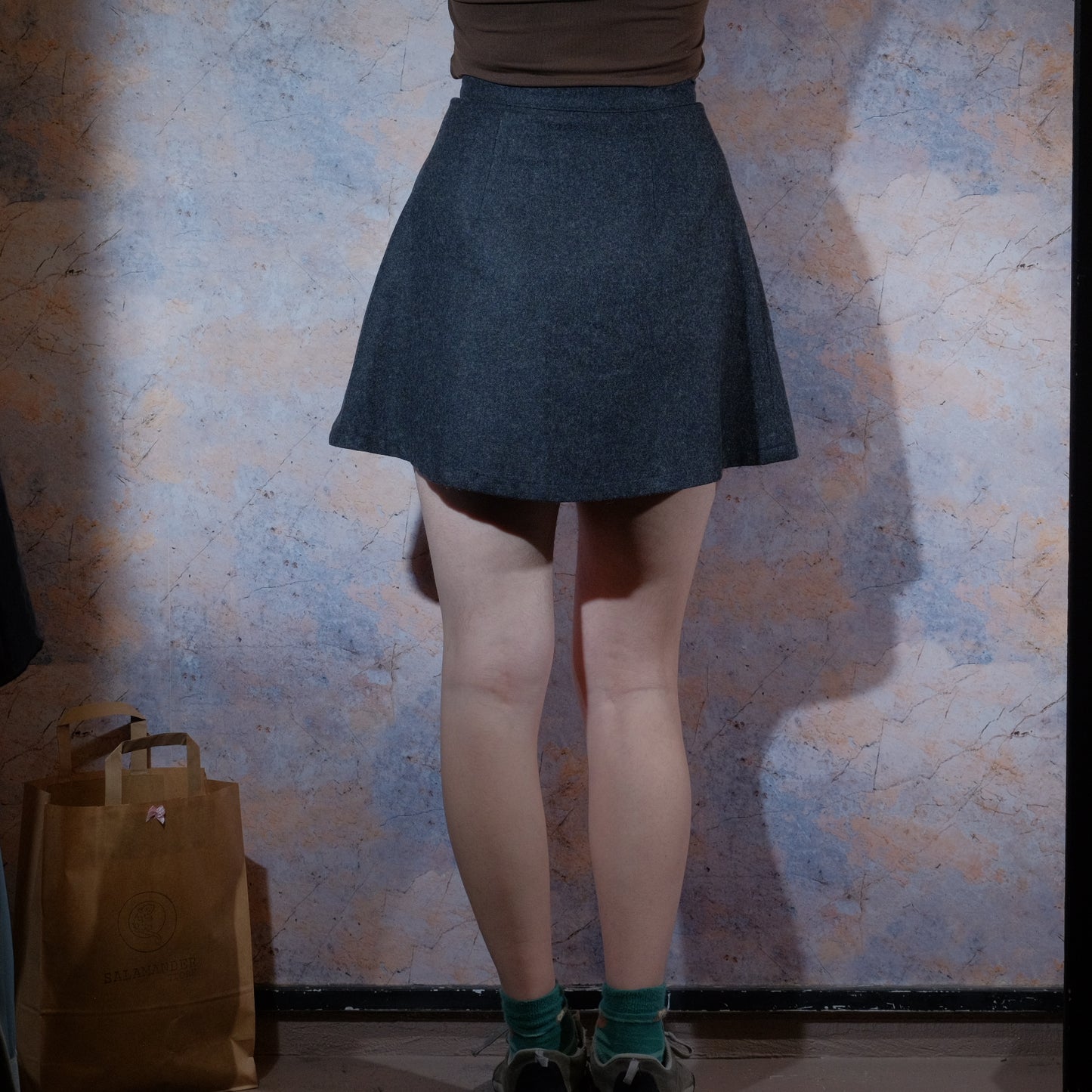 fancy tennis game gray woolen skirt