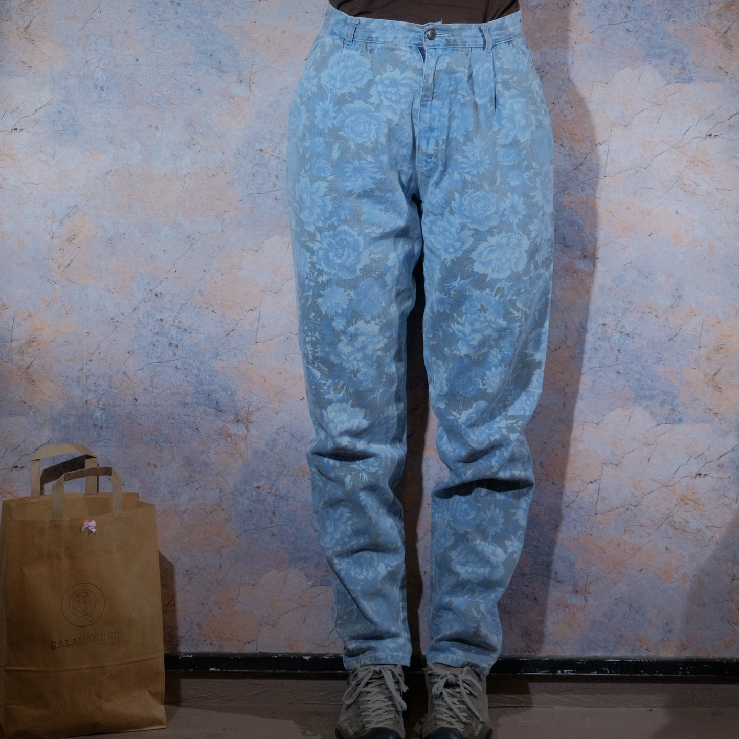 flower power denim pants