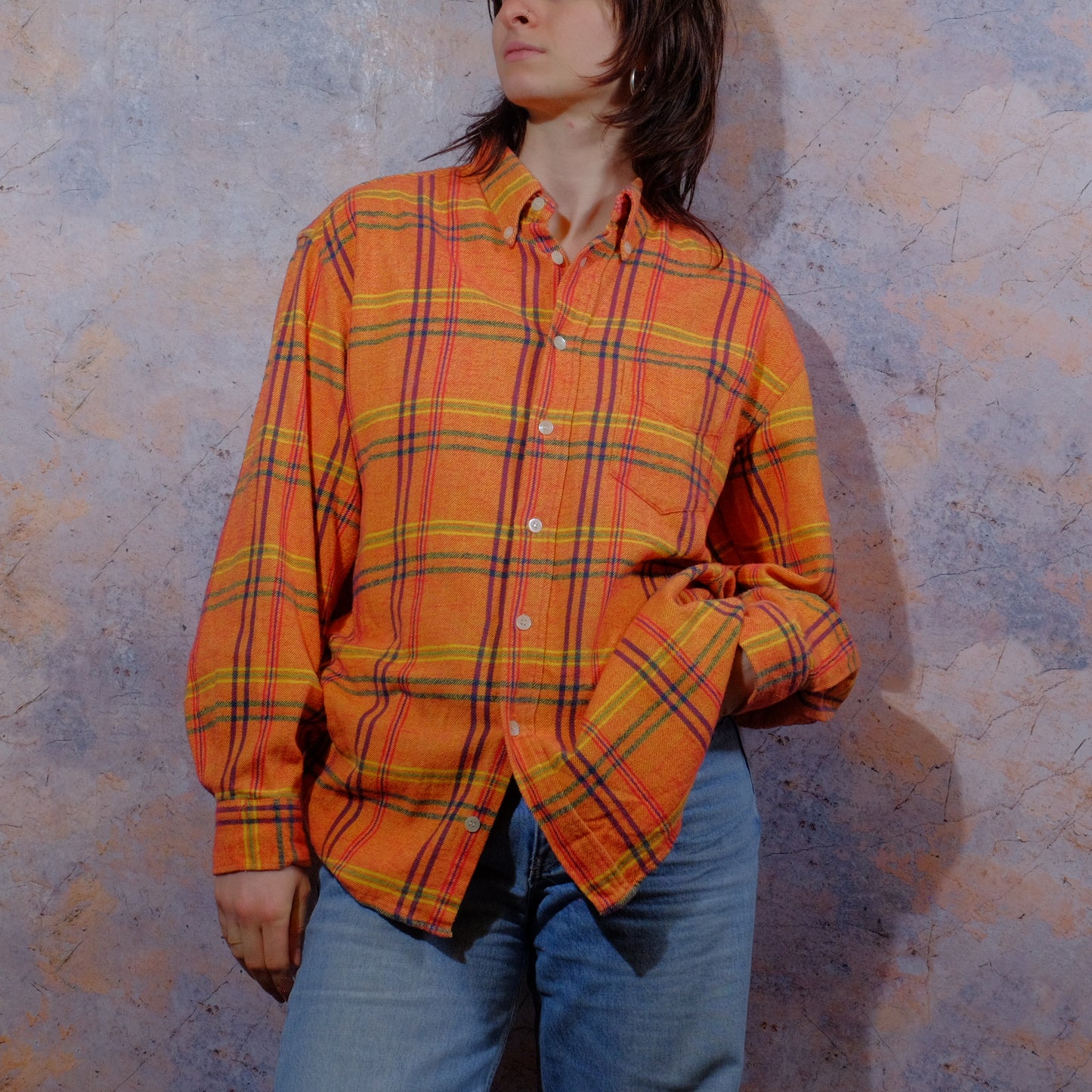 happy little chubby pigs orange flannel