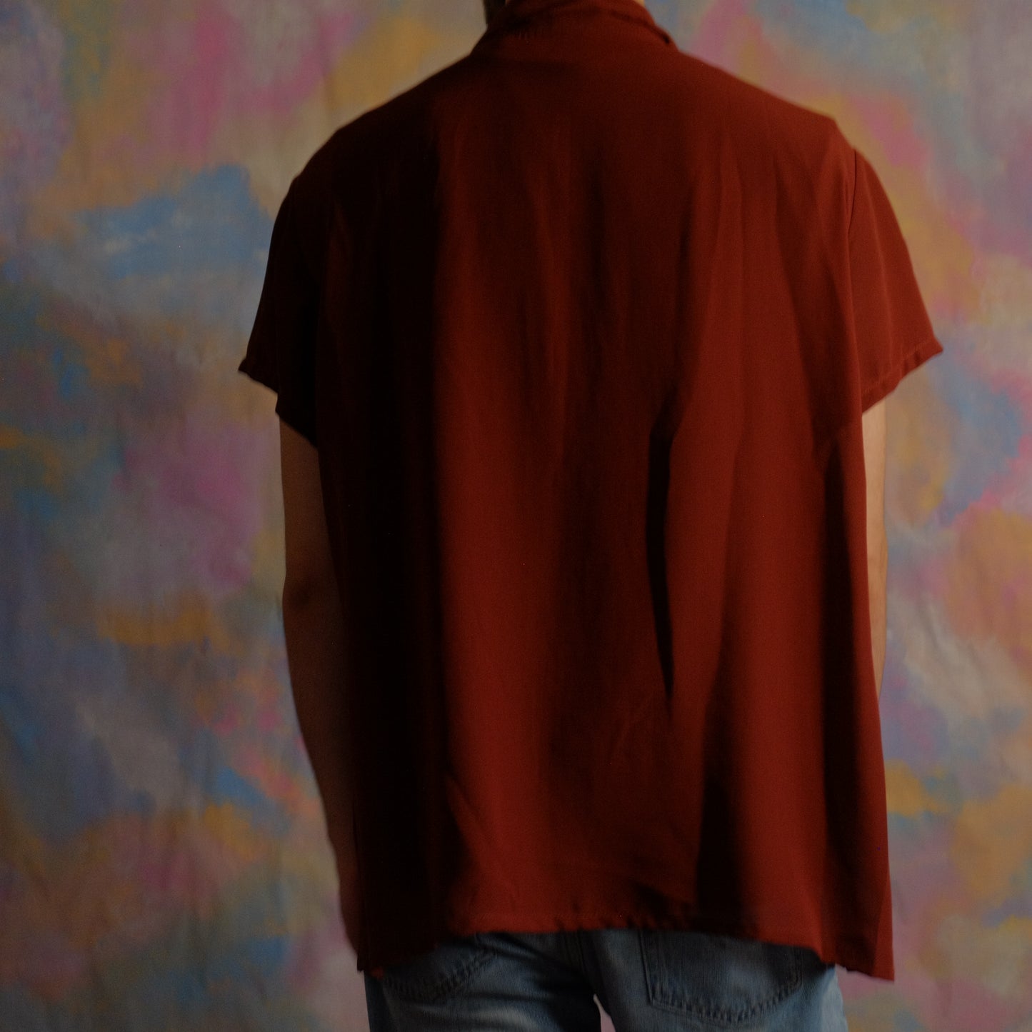 you will still be there burgundy see through shirt