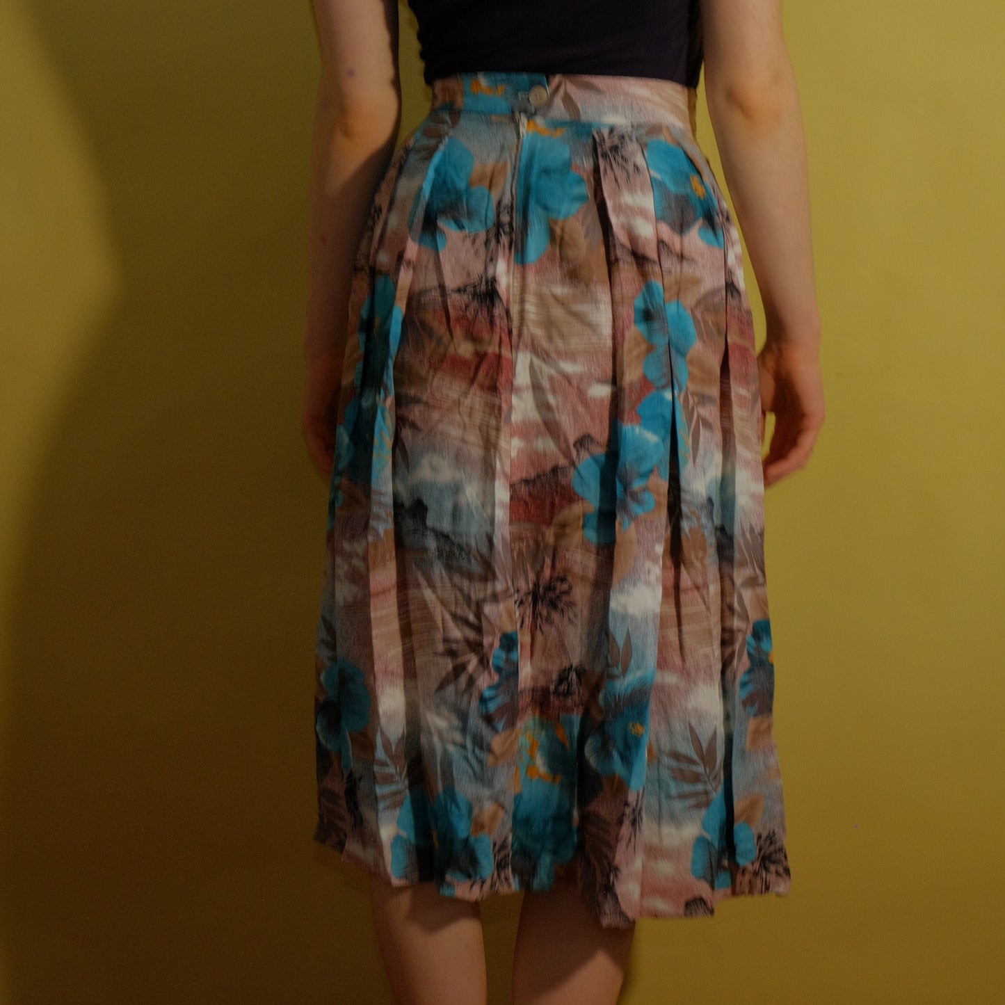 tropical rain and mangos patterned skirt