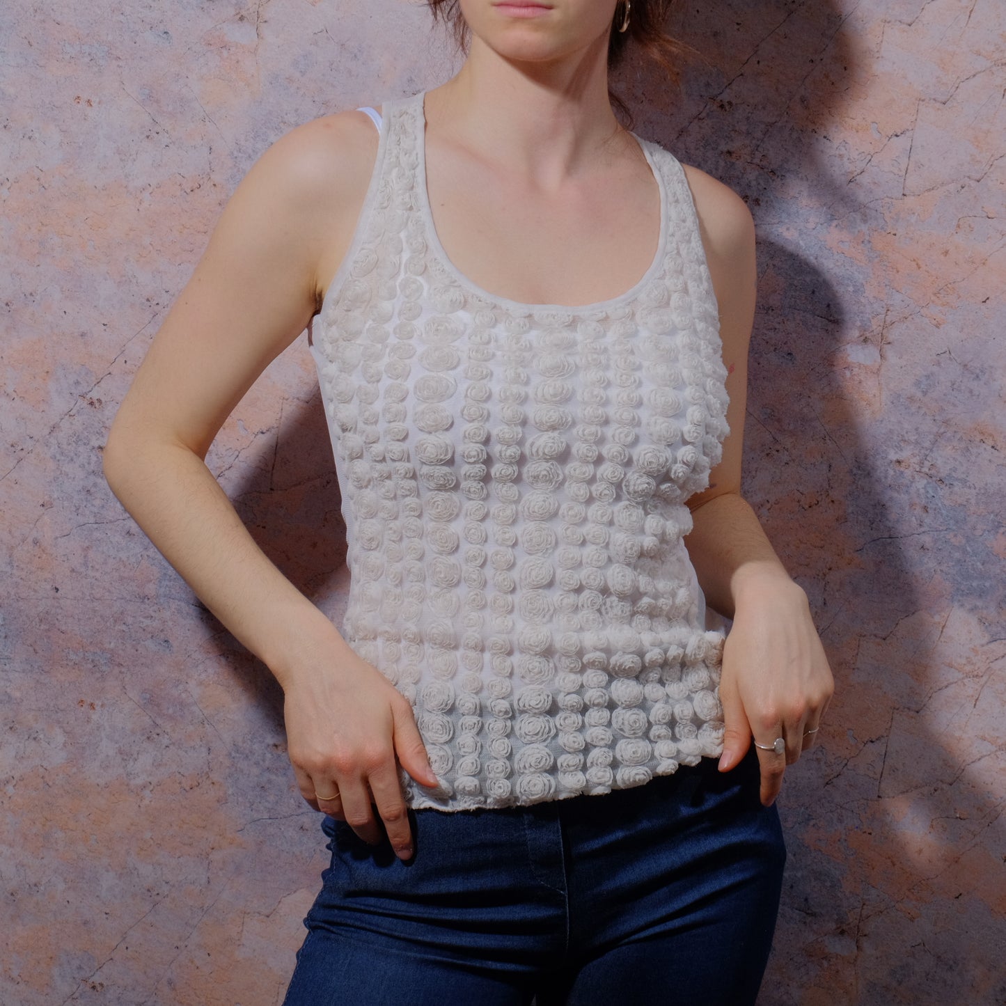 almond nougat white top