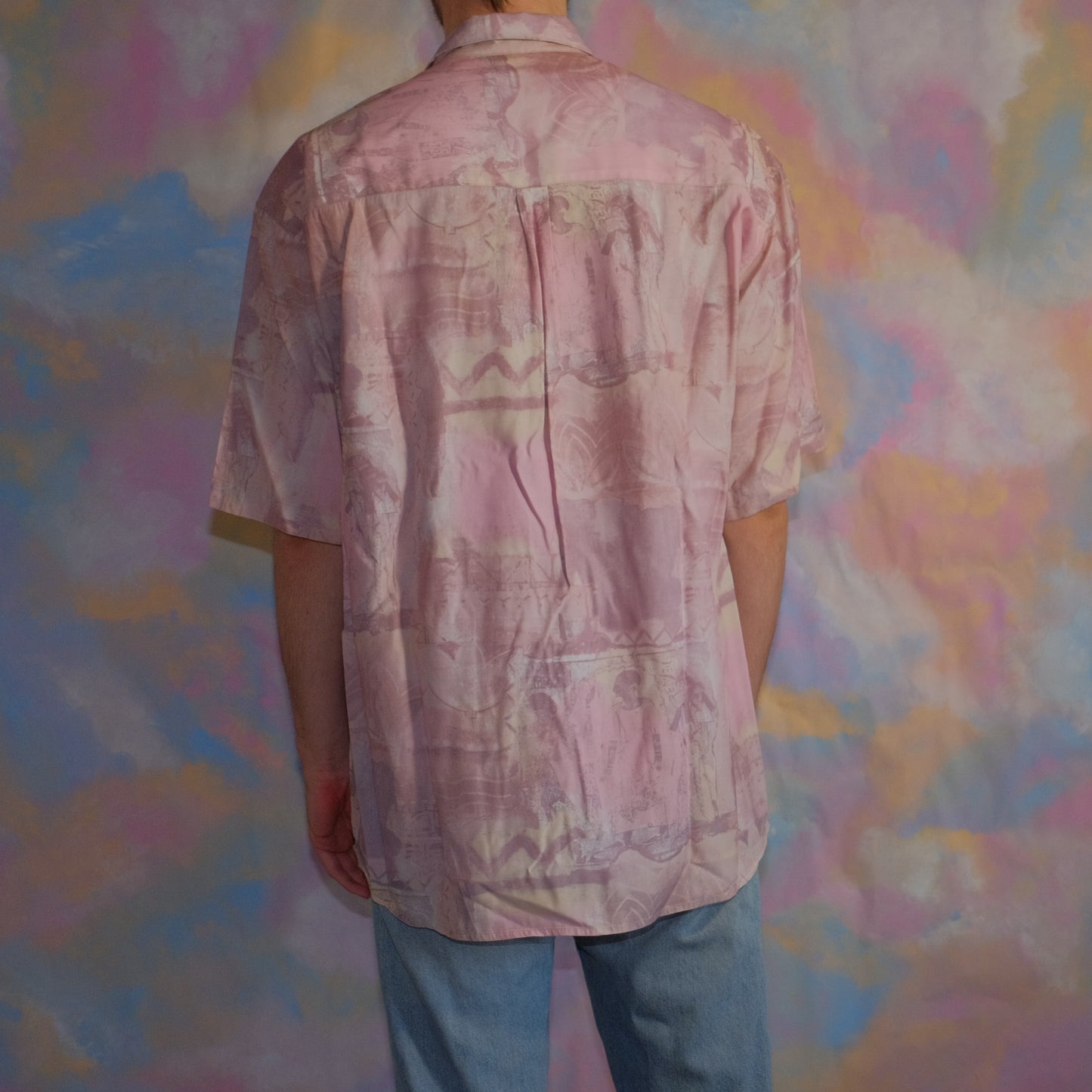 pink blossoms and birds pink shirt