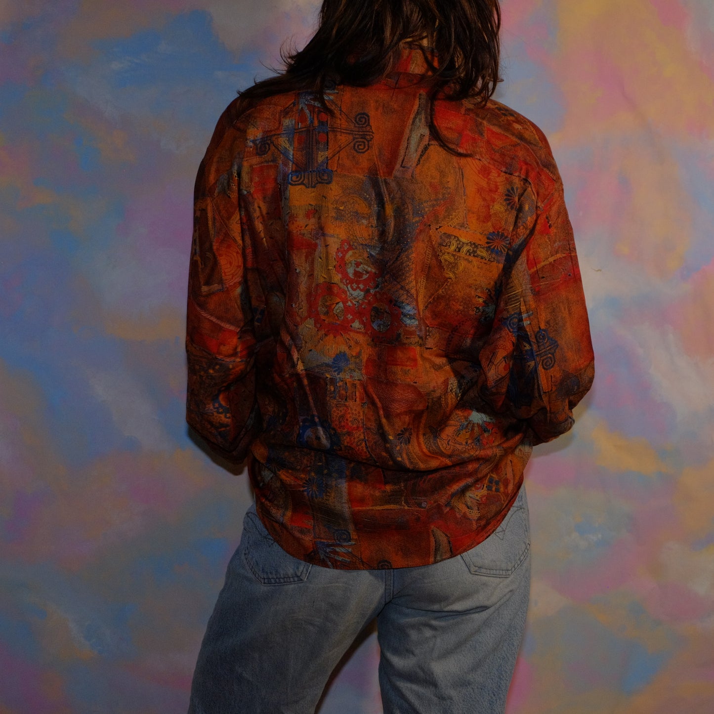 dessert flower sketch brown shirt