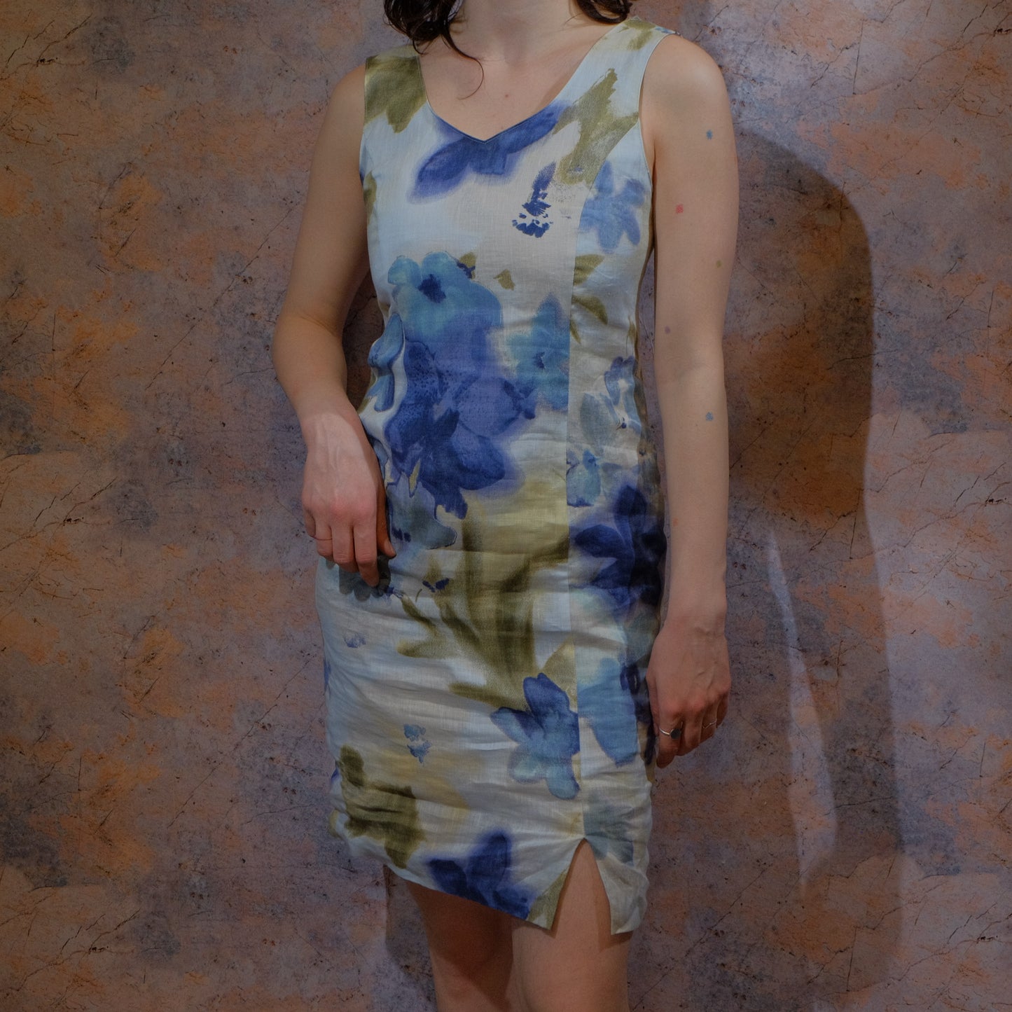 welcome back blue floral dress