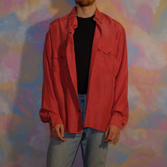 galileo galileis galilei silk burgundy shirt