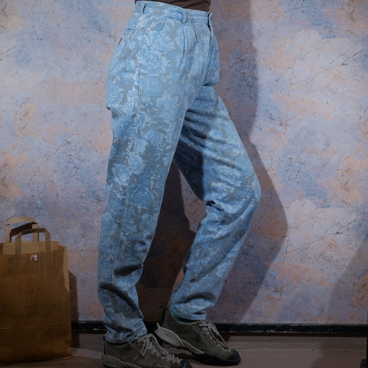 flower power denim pants
