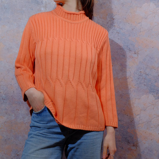 an enthusiastic human looks always cute coral pullover
