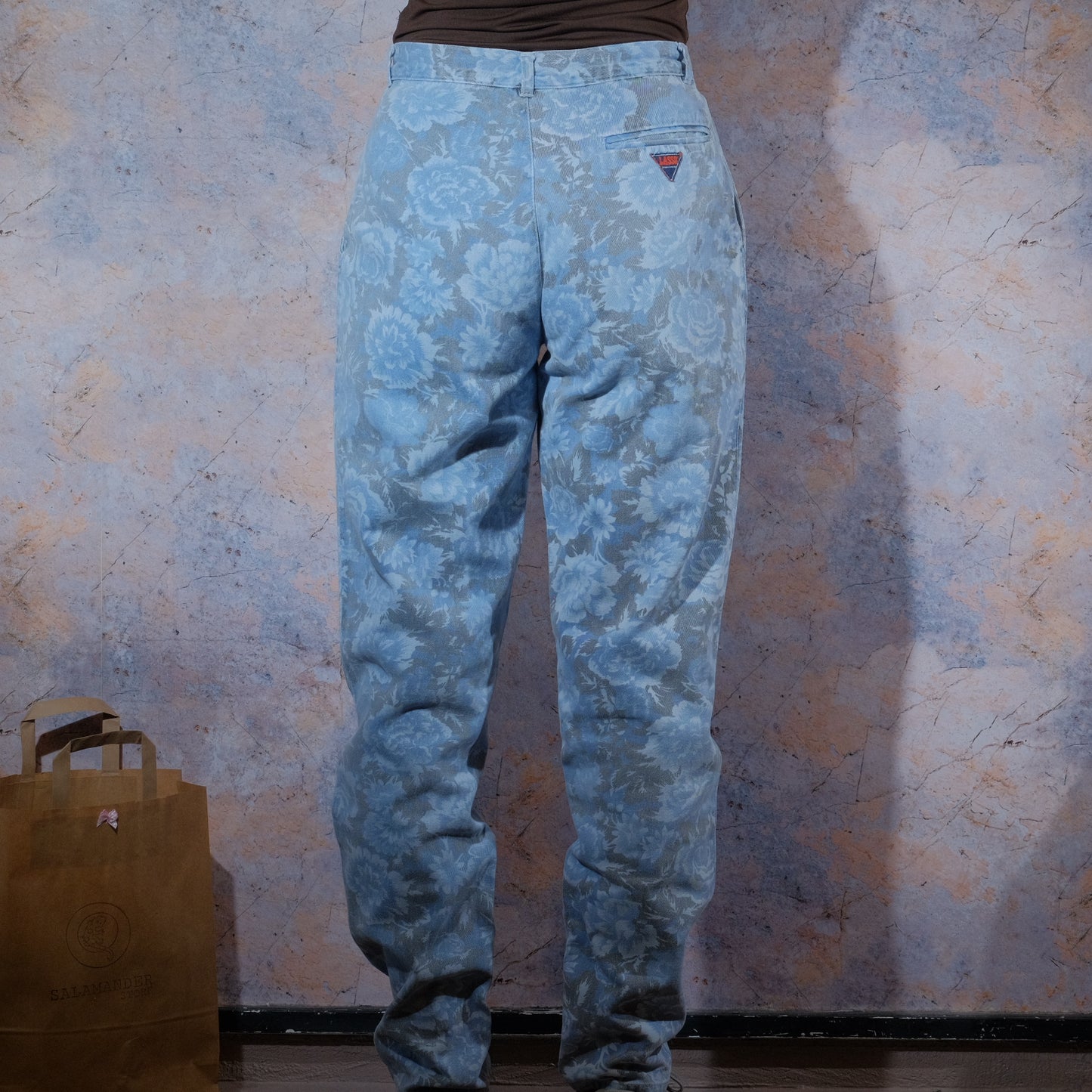 flower power denim pants