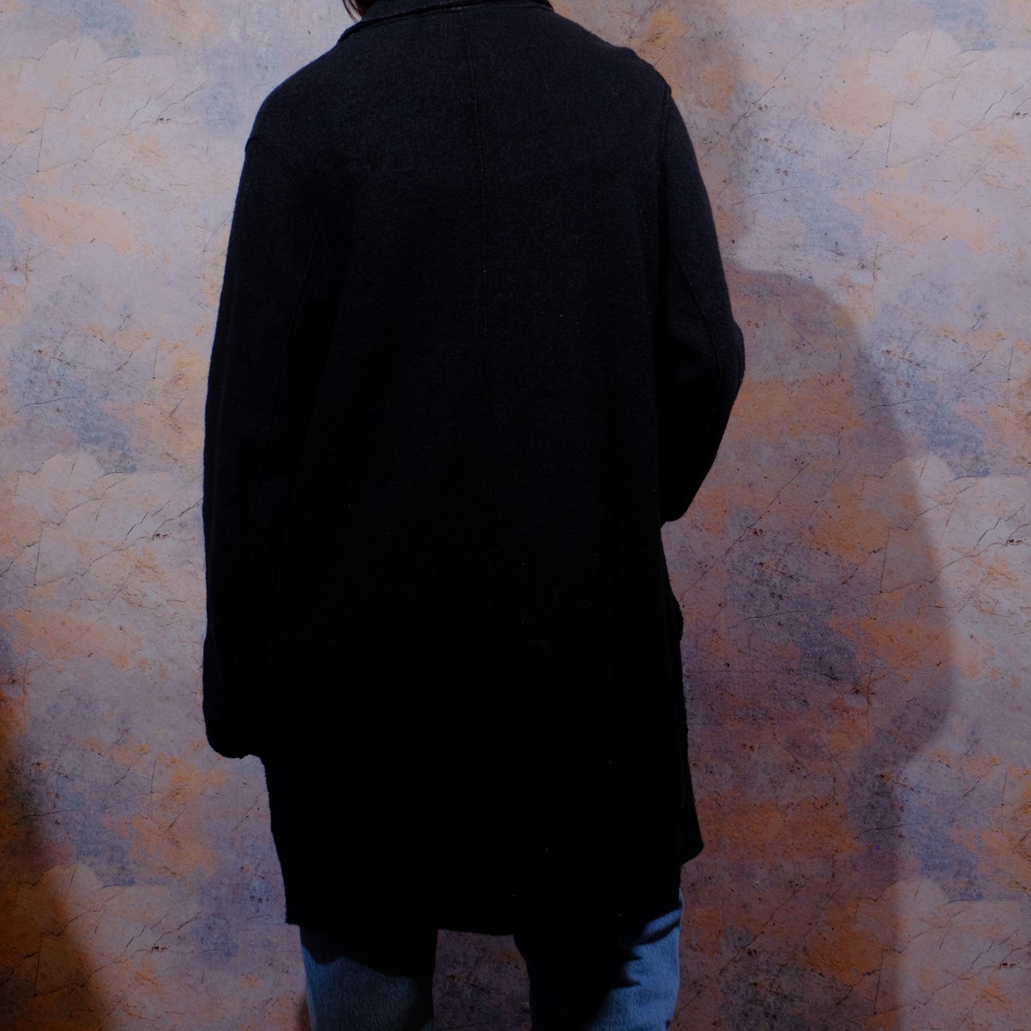 clumsy little panda black long knitted jacket